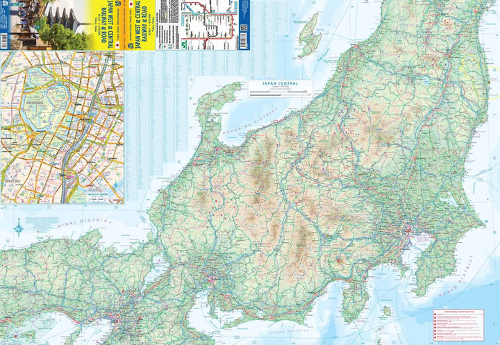 Carte du centre et de l'ouest du Japon (voies ferrées) | ITM - La Compagnie des Cartes