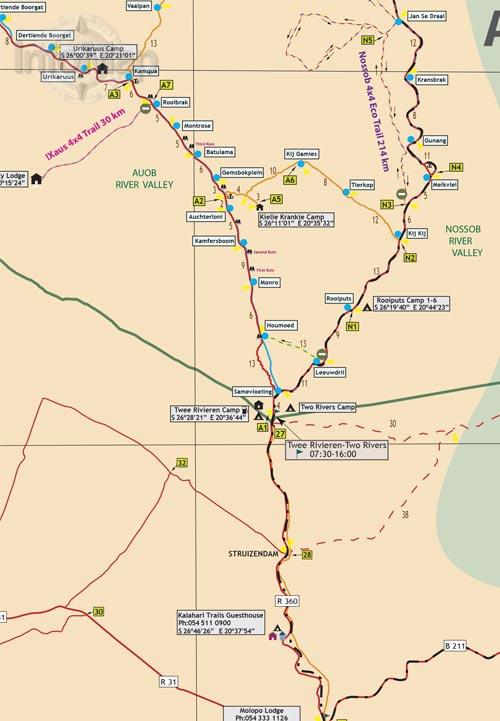 Carte de voyage - Kgalagadi Transfrontier Park (Afrique du Sud) | Infomap carte pliée Infomap 