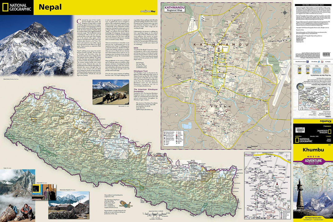 Carte de voyage - Khumbu (Népal) | National Geographic carte pliée National Geographic 