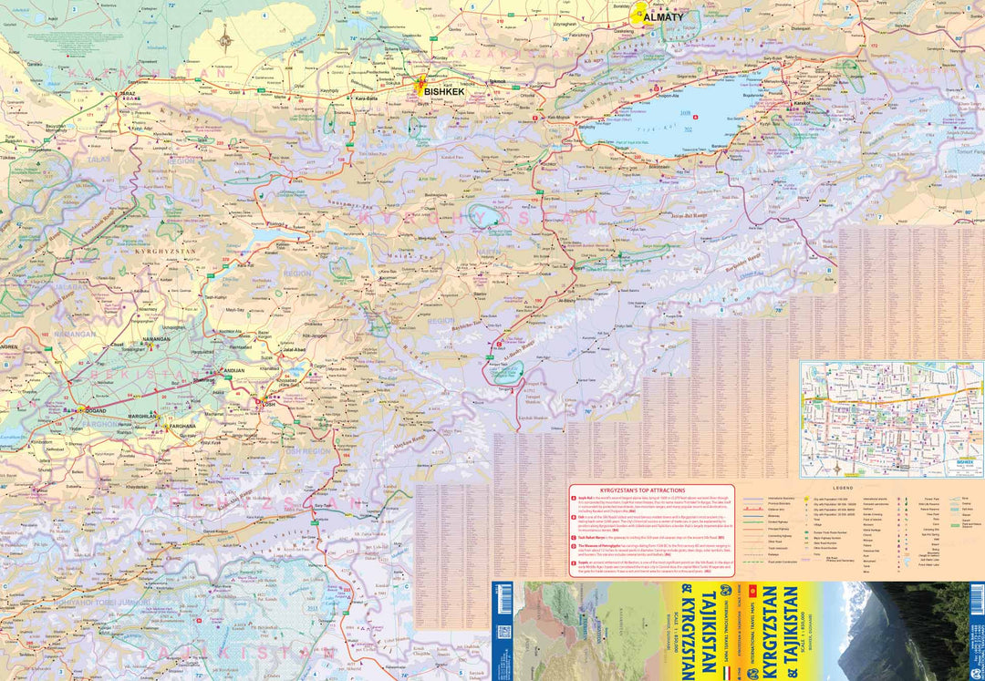 Carte de voyage - Kirghizstan & Tadjikistan | ITM carte pliée ITM 