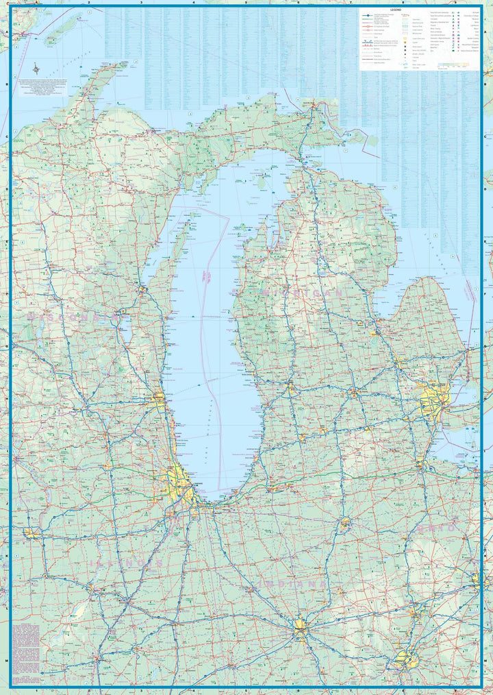 Carte de voyage - Lac Michigan & Plan détaillé de Chicago | ITM carte pliée ITM 