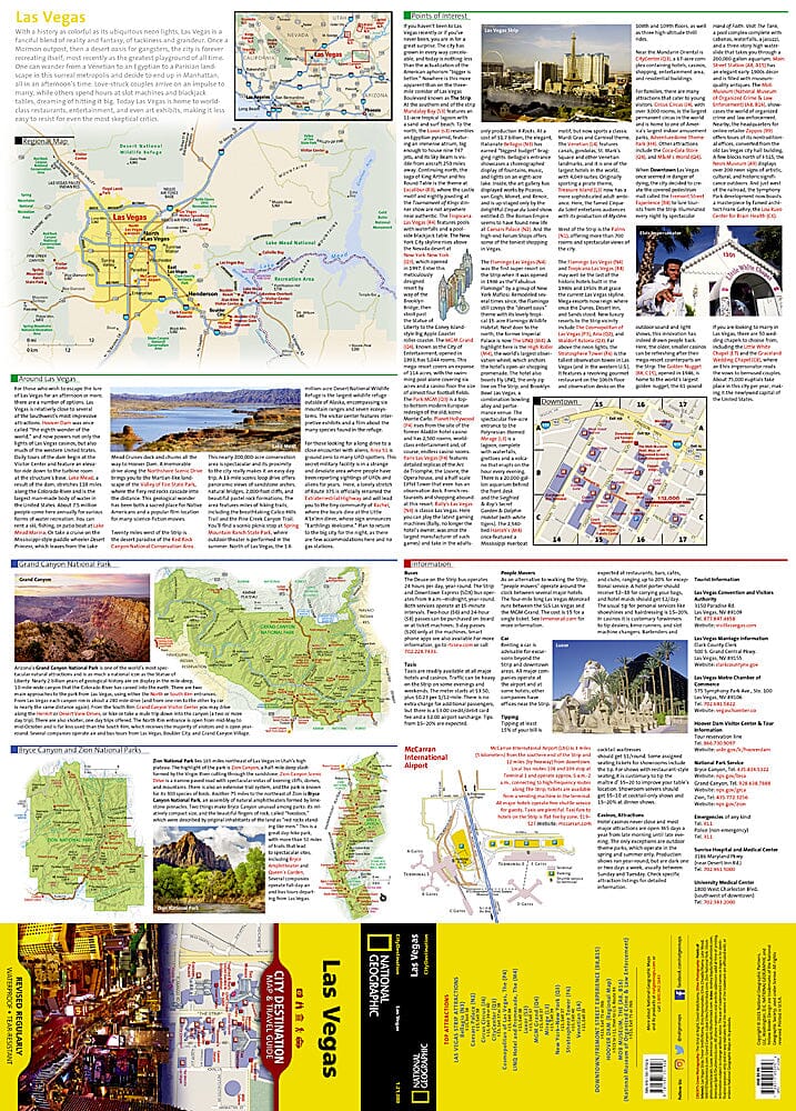 Carte de voyage - Las Vegas (Nevada) | National Geographic carte pliée National Geographic 
