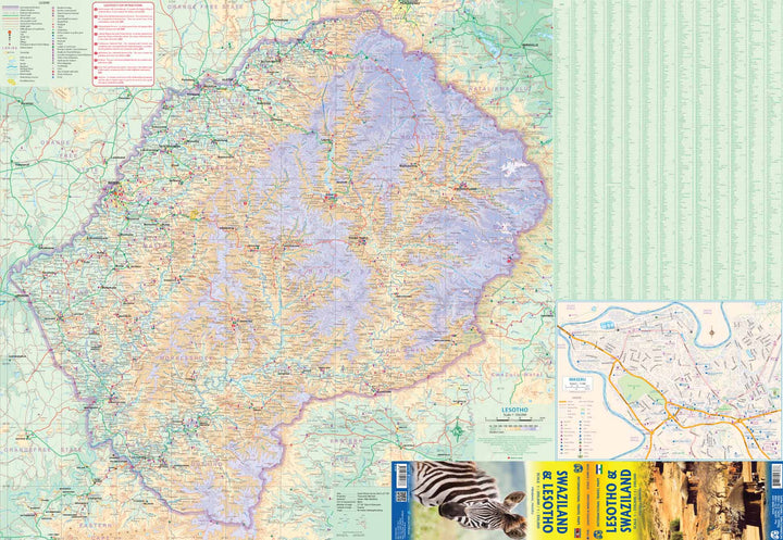 Carte de voyage - Lesotho & Swaziland | ITM carte pliée ITM 