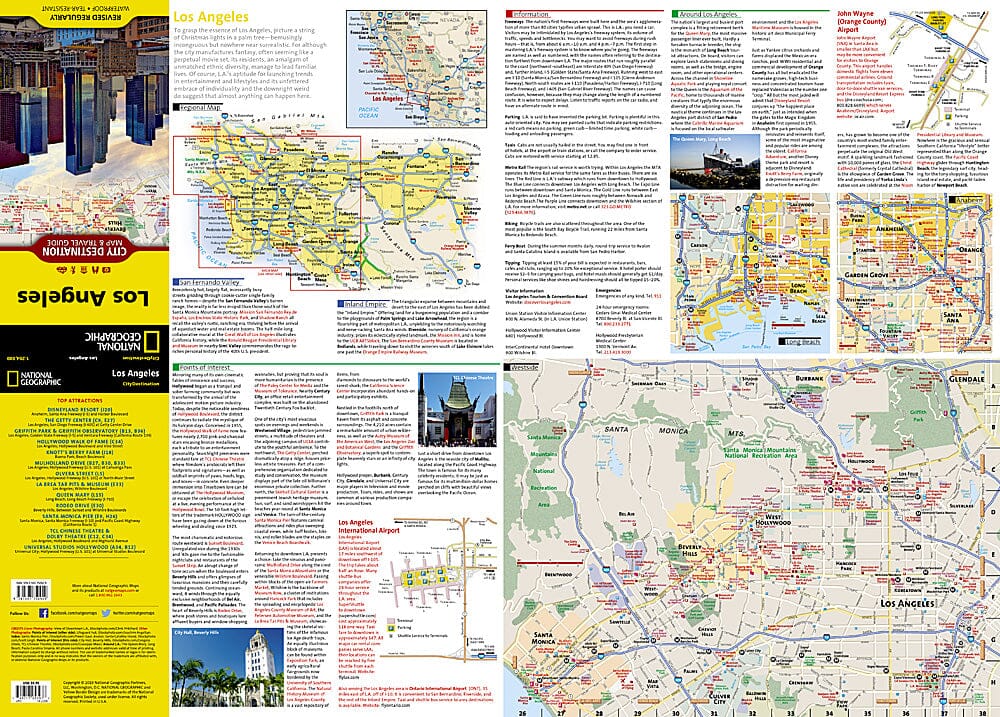 Carte de voyage - Los Angeles (Californie) | National Geographic carte pliée National Geographic 