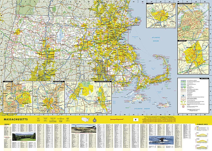 Carte de voyage - Massachusetts | National Geographic carte pliée National Geographic 
