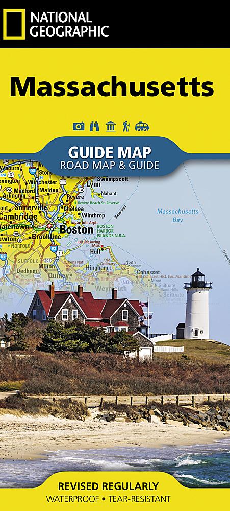 Carte de voyage - Massachusetts | National Geographic carte pliée National Geographic 