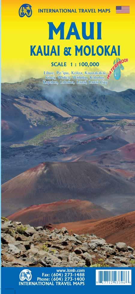Carte de voyage - Maui, Kauai & Molokai | ITM carte pliée ITM 