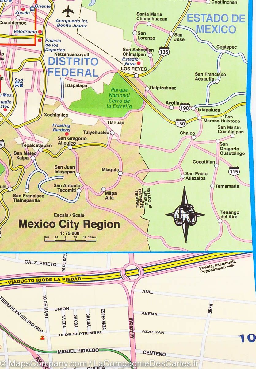 Carte de voyage - Mexique Central & Plan de Mexico | ITM carte pliée ITM 