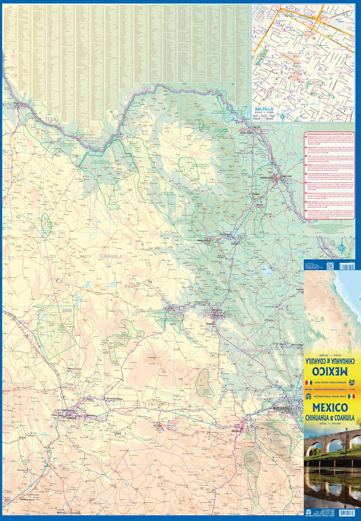 Carte de voyage - Mexique : Chihuahua & Coahuila | ITM carte pliée ITM 