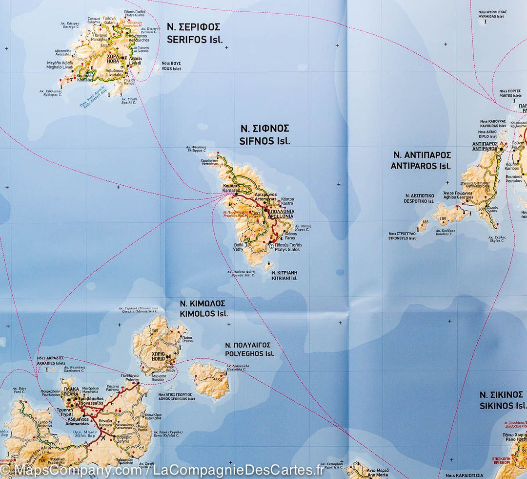 Carte de voyage n° 8 - Cyclades (Grèce) | Terrain Cartography carte pliée Terrain Cartography 