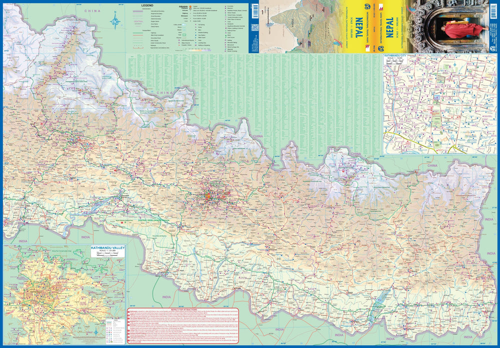 Carte de voyage - Népal | ITM carte pliée ITM 