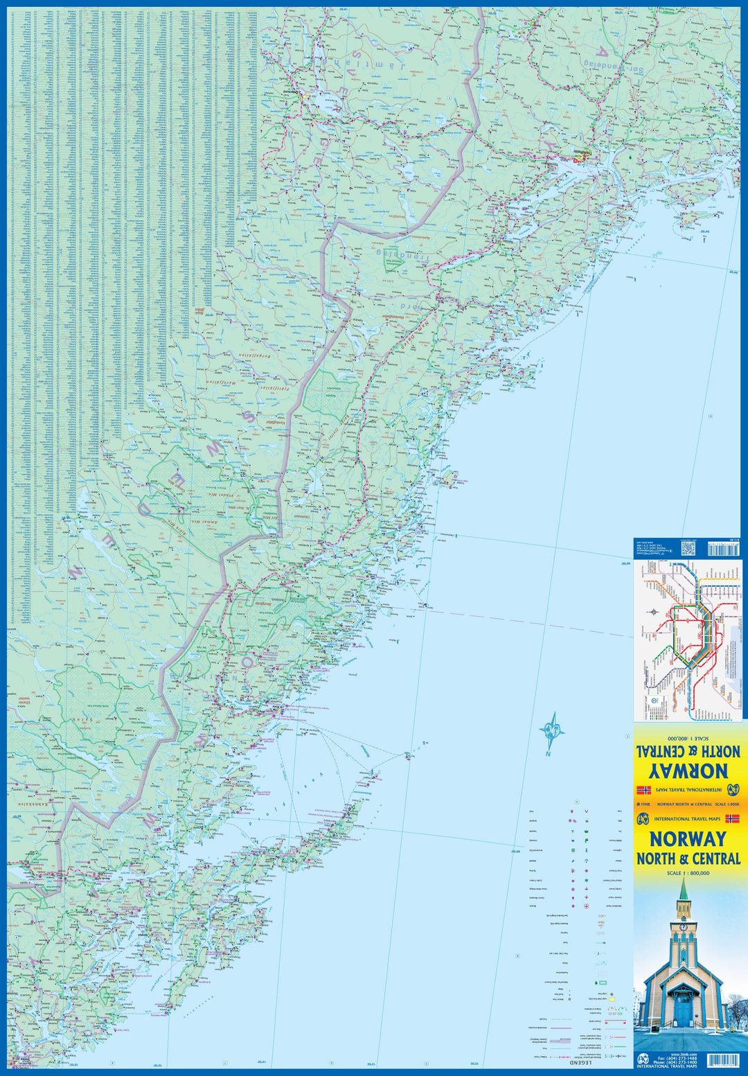 Carte de voyage - Norvège Nord & Centre | ITM carte pliée ITM 