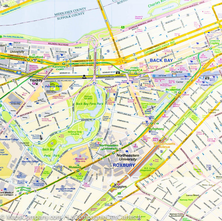 Carte de voyage - Nouvelle-Angleterre & Plan de Boston | ITM carte pliée ITM 