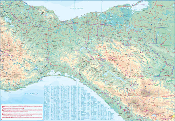 Carte de voyage - Oaxaca, Chiapas, Guerrero (Mexique) | ITM carte pliée ITM 