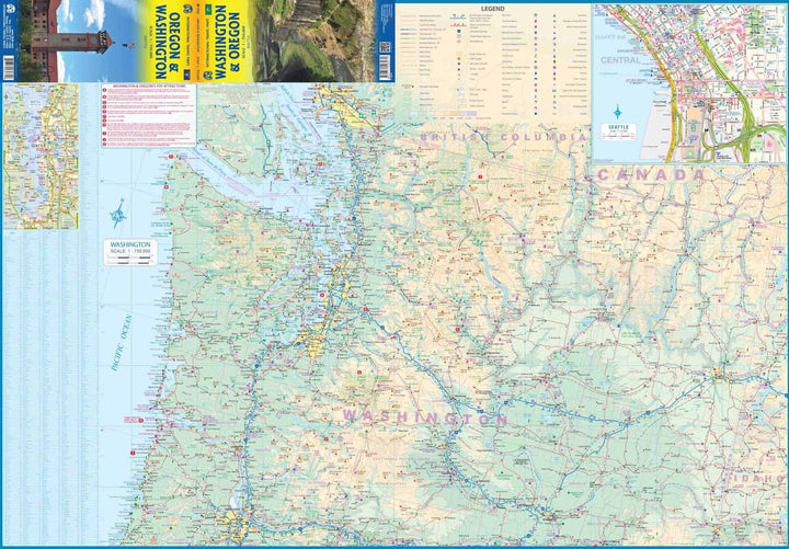 Carte de voyage de l'Oregon et de l'état de Washington | ITM - La Compagnie des Cartes