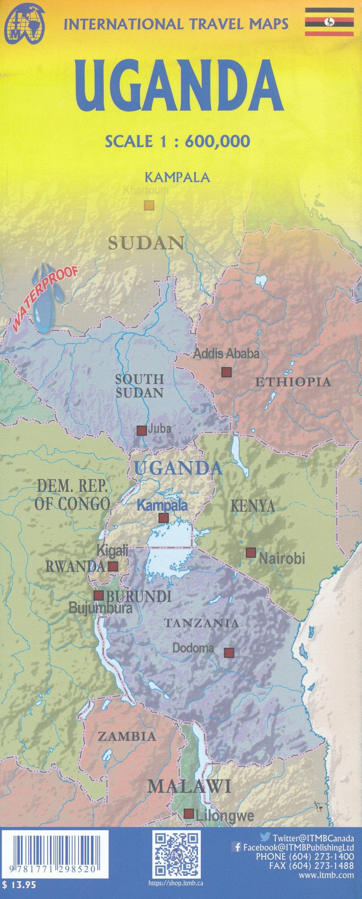 Carte de voyage - Ouganda | ITM carte pliée ITM 