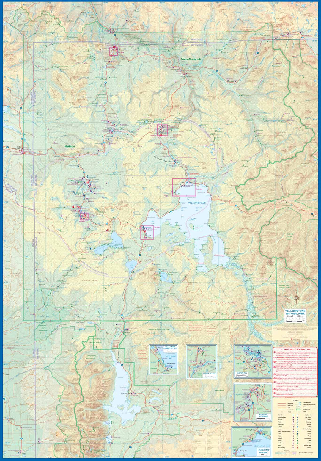 Carte de voyage - Parc National de Yellowstone & Wyoming | ITM carte pliée ITM 