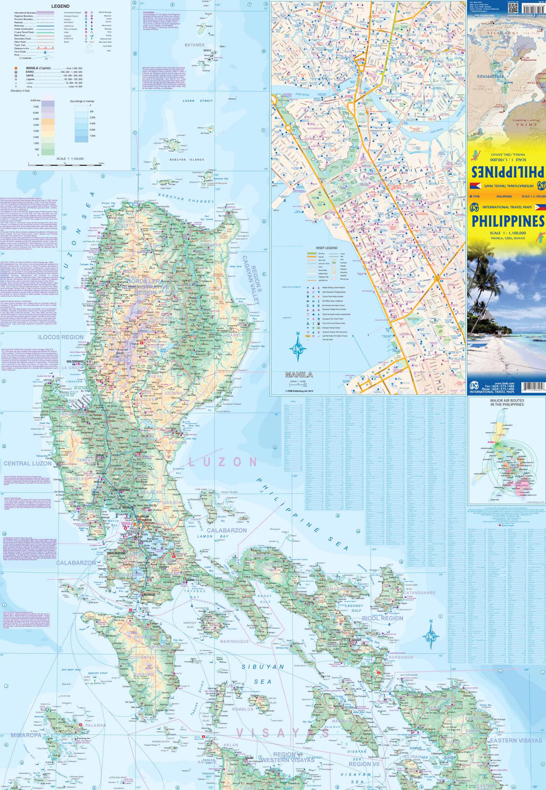 Carte de voyage - Philippines & Plan de Manille | ITM carte pliée ITM 