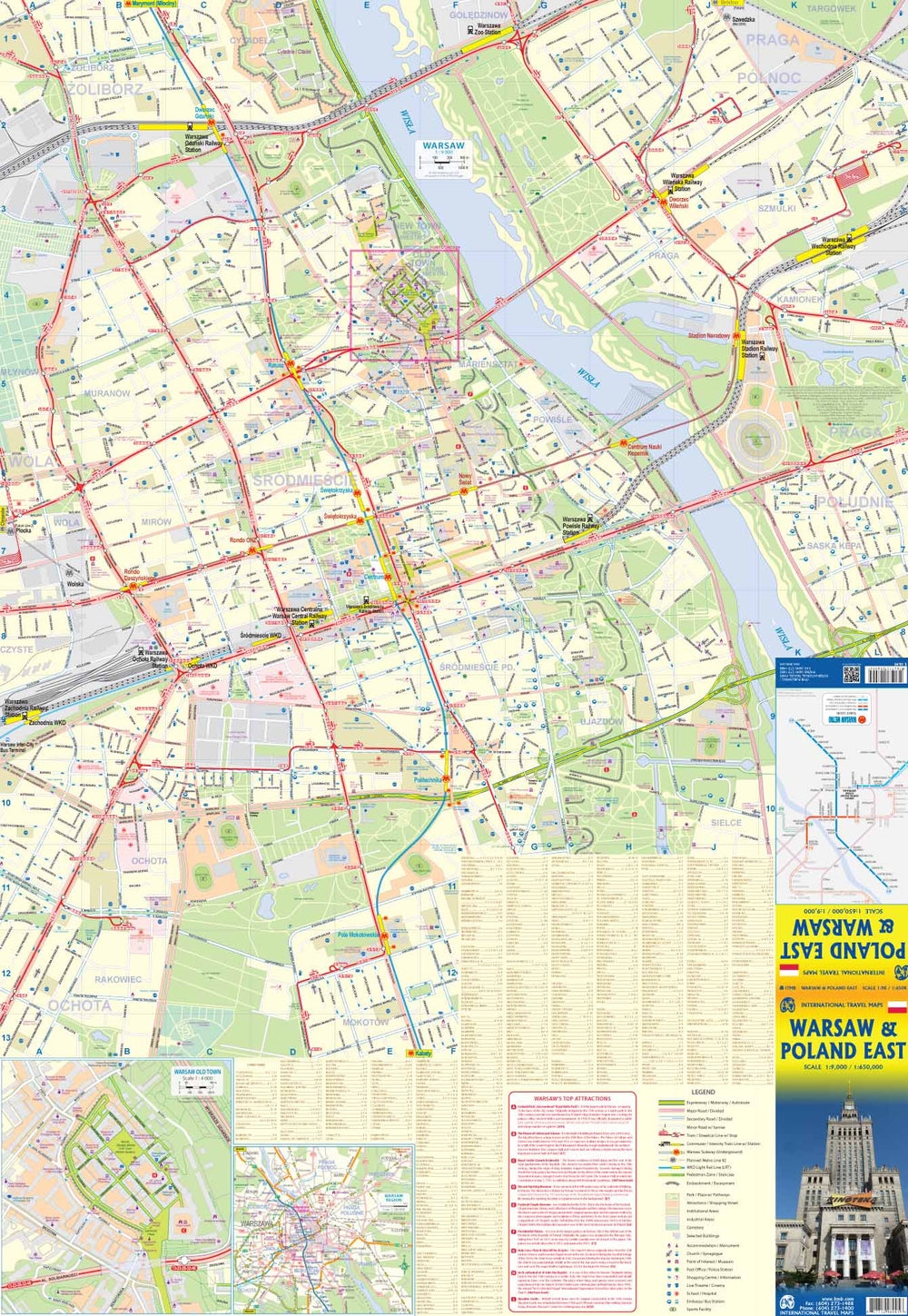 Carte de voyage - Pologne Est & Plan de Varsovie | ITM carte pliée ITM 