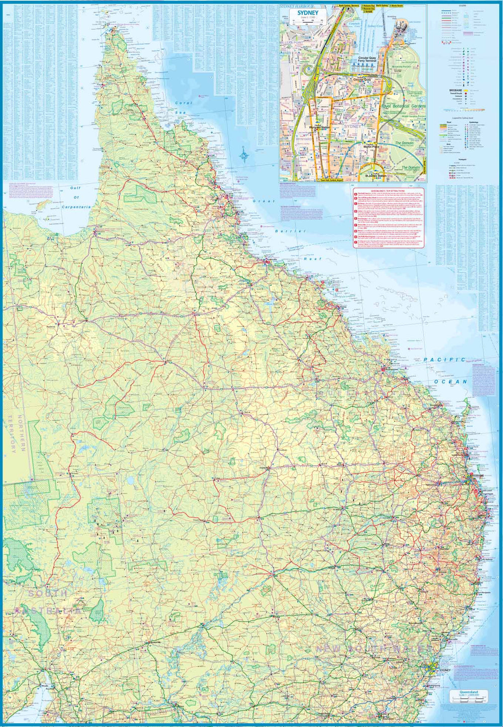 Carte de voyage - Queensland & Plan de Brisbane | ITM carte pliée ITM 