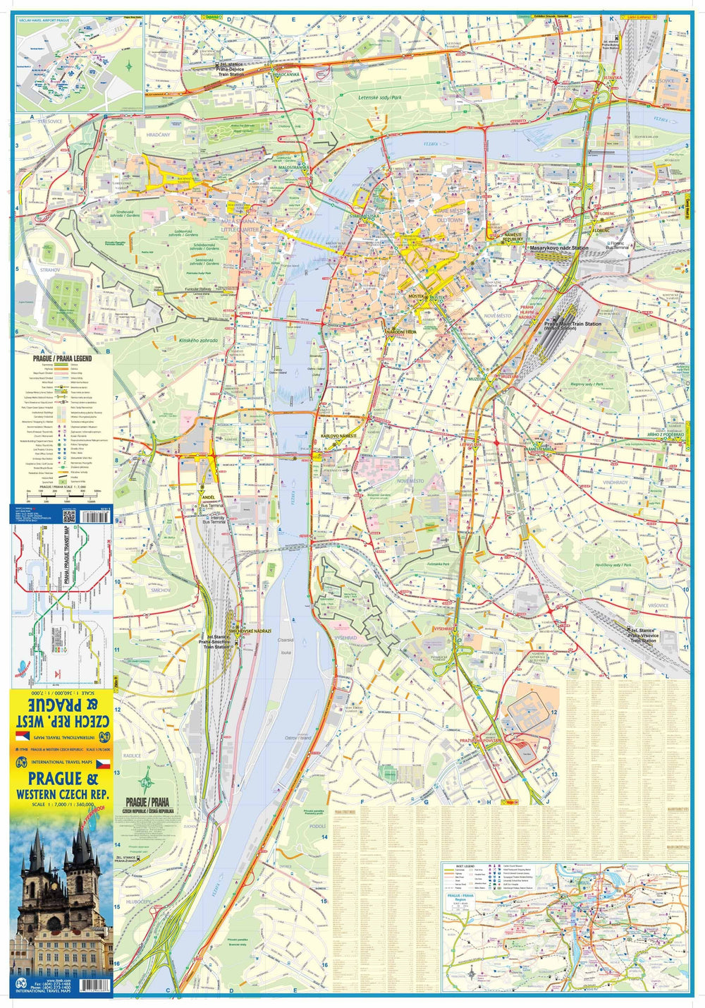 Carte de voyage - République Tchèque Ouest & Plan de Prague | ITM carte pliée ITM 