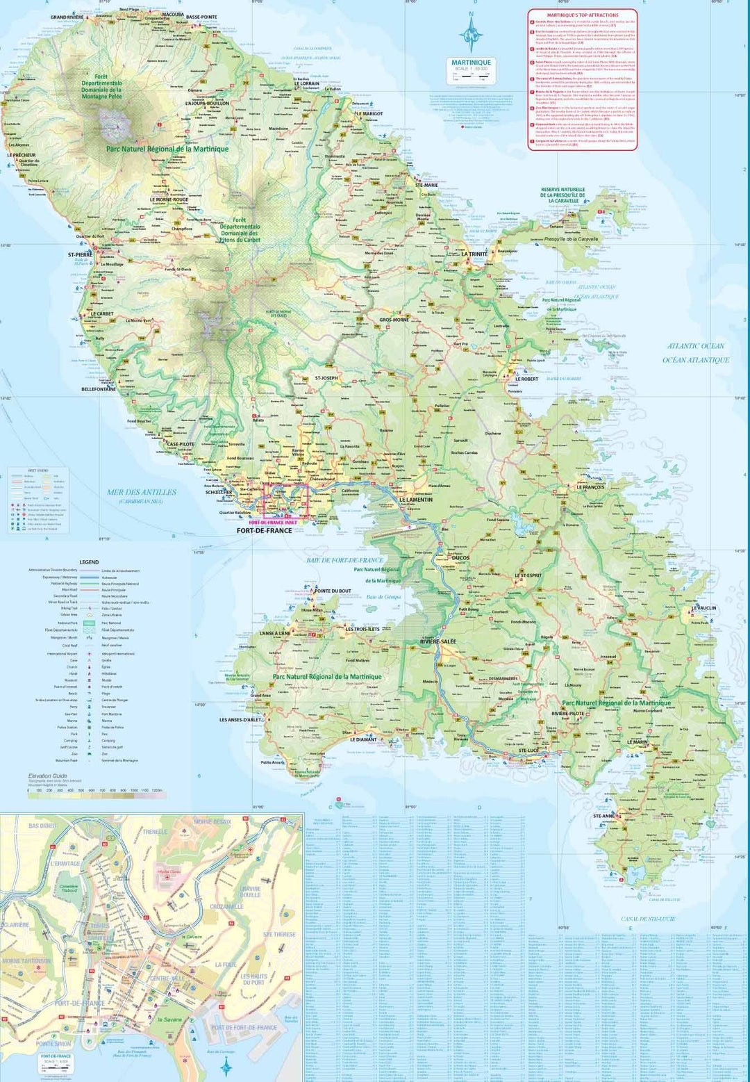 Carte de voyage - Sainte Lucie & Martinique | ITM carte pliée ITM 