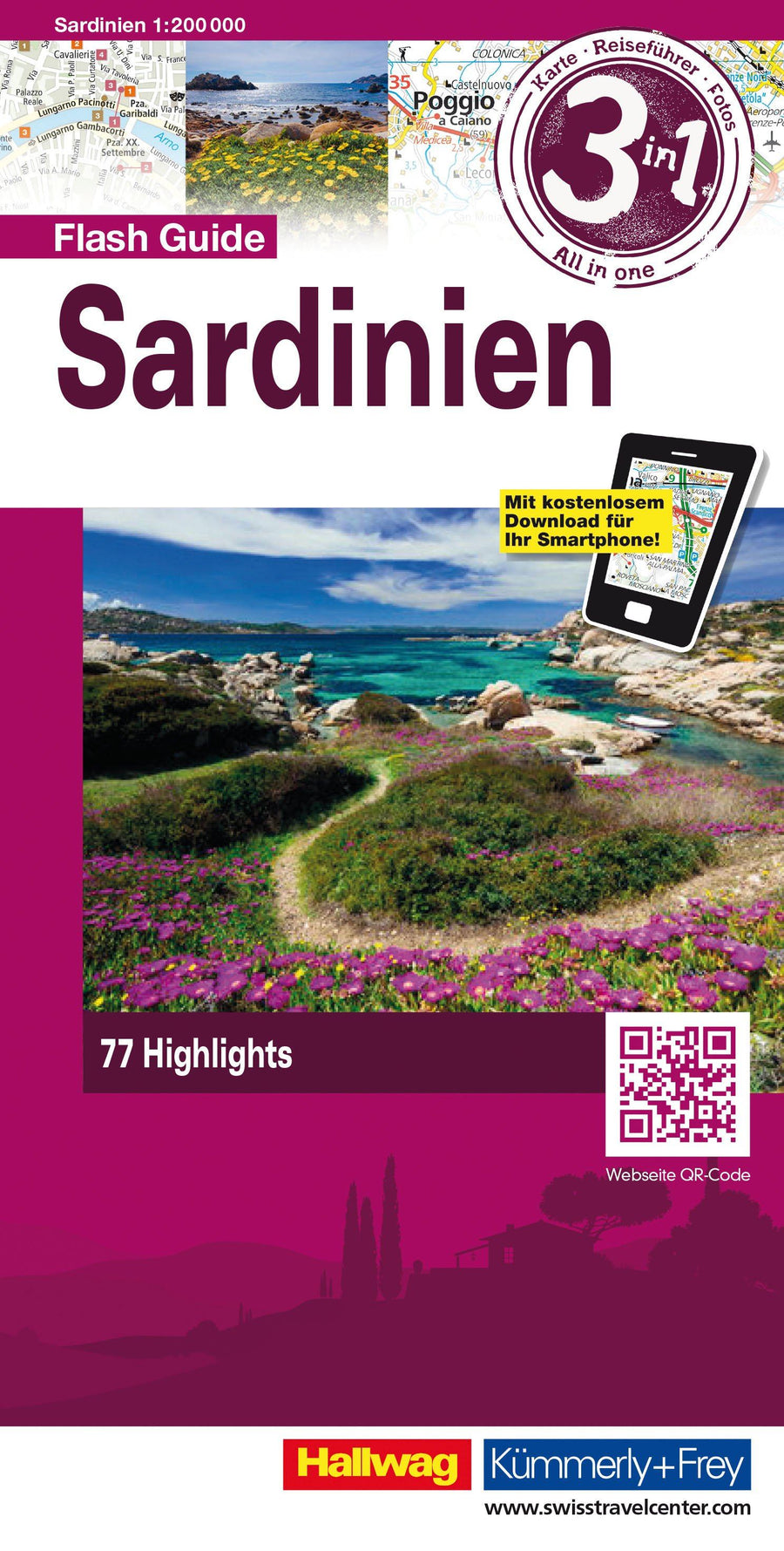 Carte de voyage - Sardaigne Flash Guide | Hallwag carte pliée Hallwag 