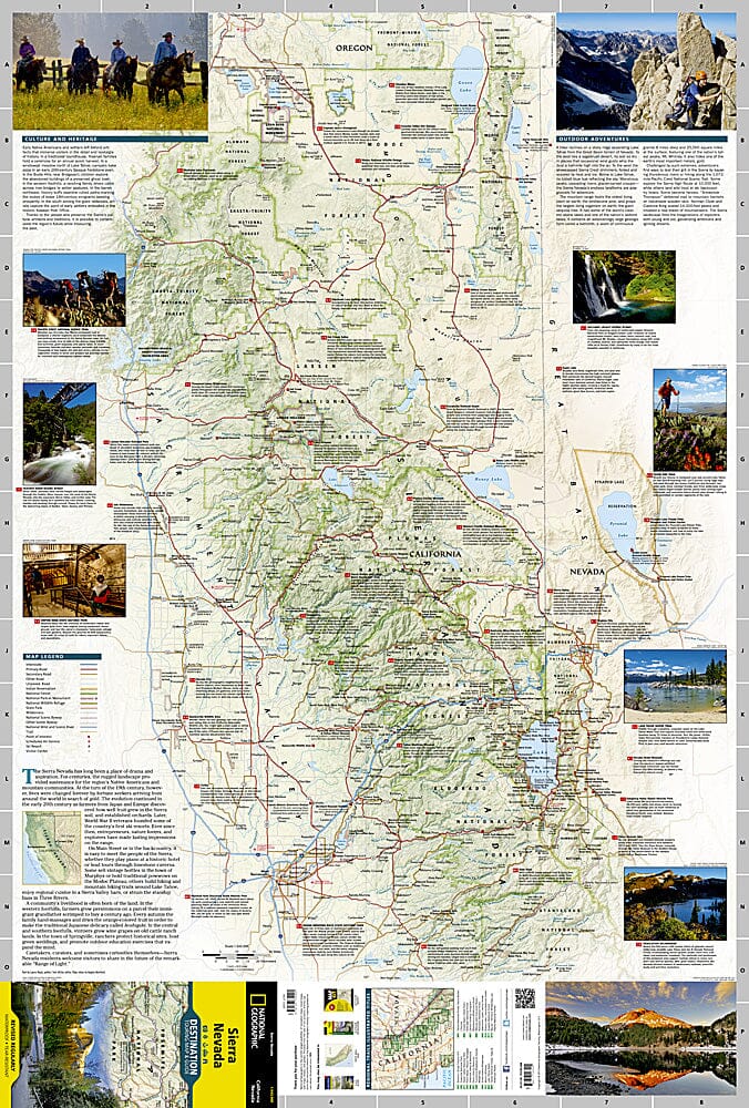 Carte de voyage - Sierra Nevada (Californie, Nevada) | National Geographic carte pliée National Geographic 
