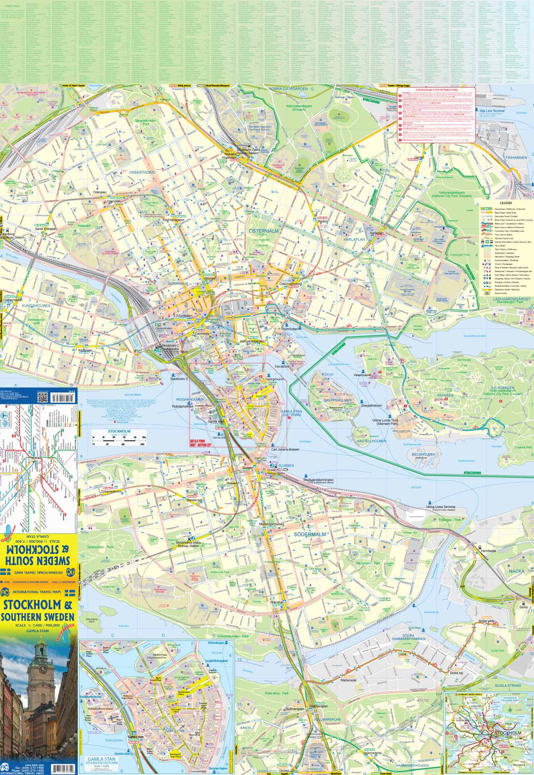 Carte de voyage - Suède Sud & Plan de Stockholm | ITM carte pliée ITM 