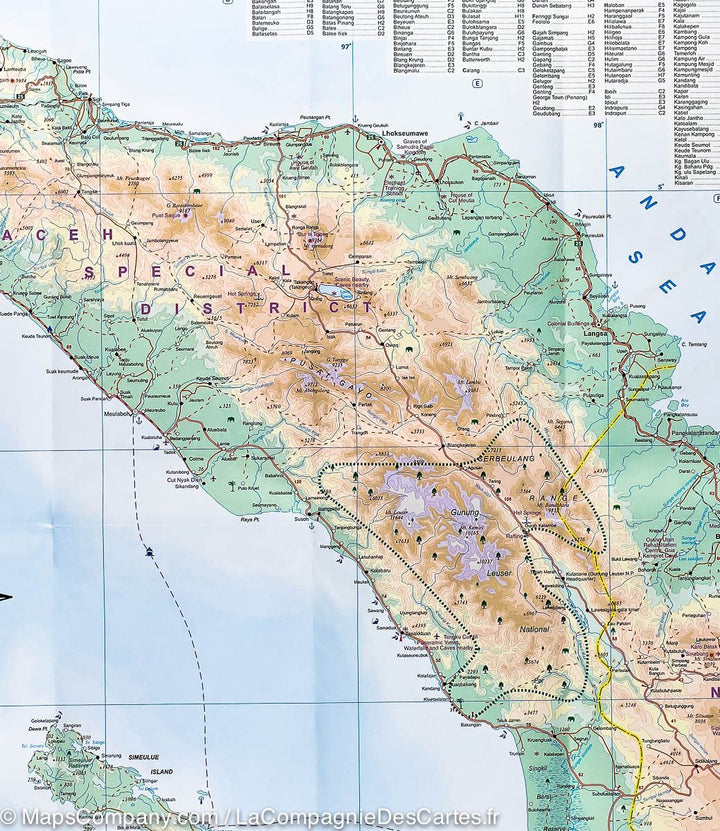 Carte de Sumatra | ITM - La Compagnie des Cartes