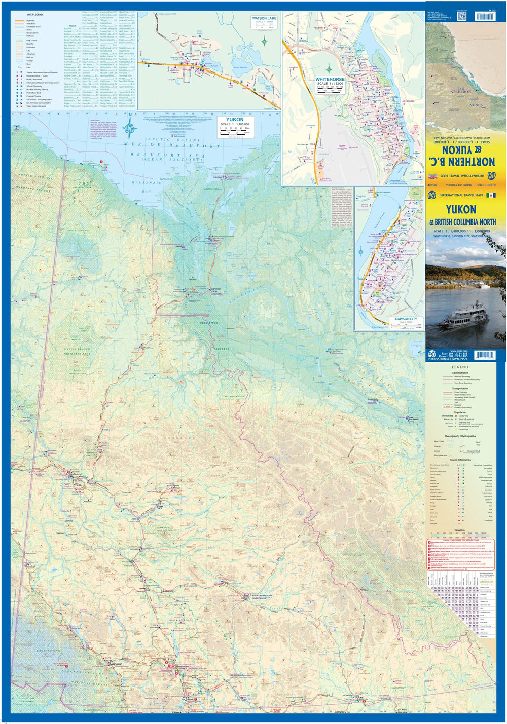 Carte de voyage - Territoire Yukon & Colombie Britannique Nord (Canada) | ITM carte pliée ITM 