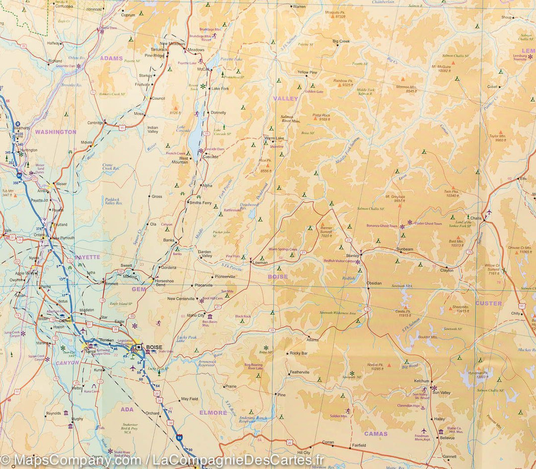 Carte de voyage - USA Nord-Ouest (Washington, Oregon, Idaho) | ITM carte pliée ITM 