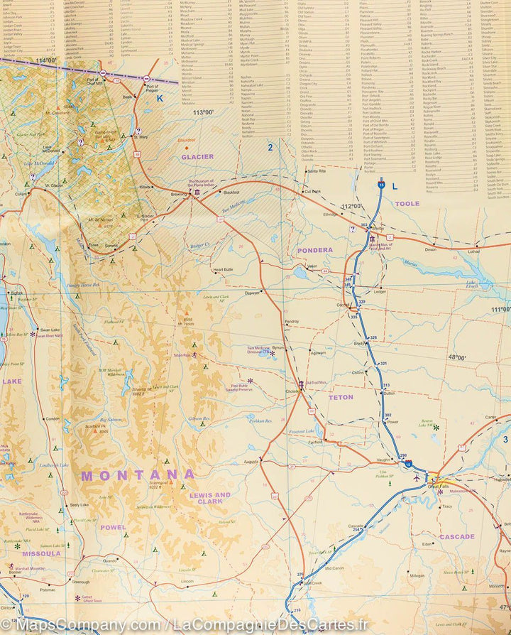 Carte de voyage - USA Nord-Ouest (Washington, Oregon, Idaho) | ITM carte pliée ITM 