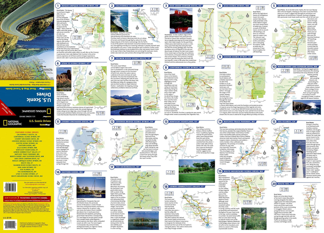 Carte de voyage - USA Scenic Drives | National Geographic carte pliée National Geographic 