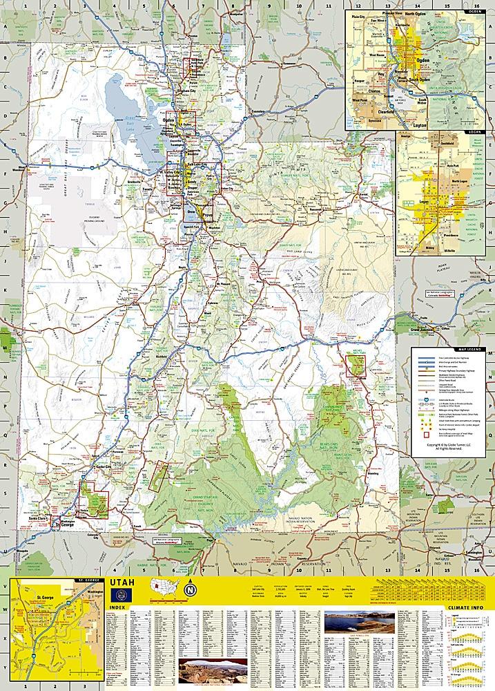 Carte de voyage de l'Utah | National Geographic - La Compagnie des Cartes