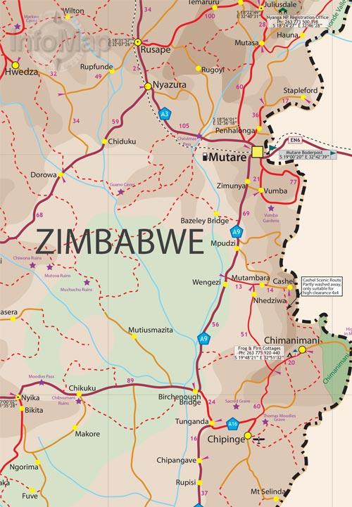 Carte de voyage - Zimbabwe | Infomap carte pliée Infomap 