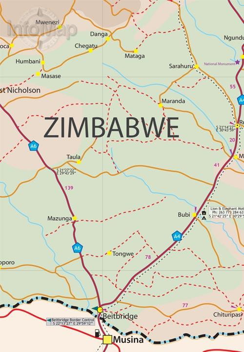 Carte de voyage - Zimbabwe | Infomap carte pliée Infomap 
