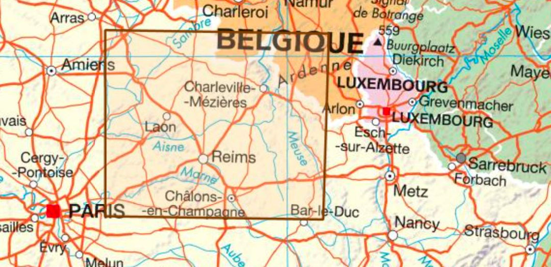Carte départementale - Aisne & Ardennes | IGN carte pliée IGN 