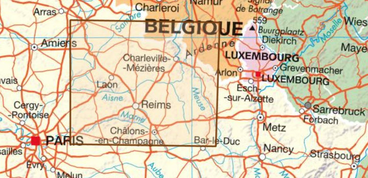 Carte départementale D02-08 - Aisne & Ardennes - VERSION MURALE ET PLASTIFIEE | IGN carte murale grand tube IGN 