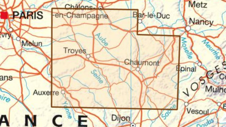 Carte départementale D10-52 - Aube & Haute-Marne - VERSION MURALE ET PLASTIFIEE | IGN carte murale grand tube IGN 