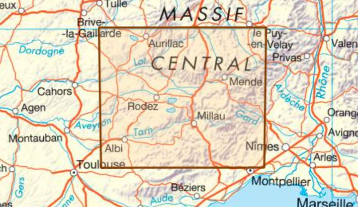 Carte départementale D12/48 - Aveyron & Lozère | IGN carte pliée IGN 