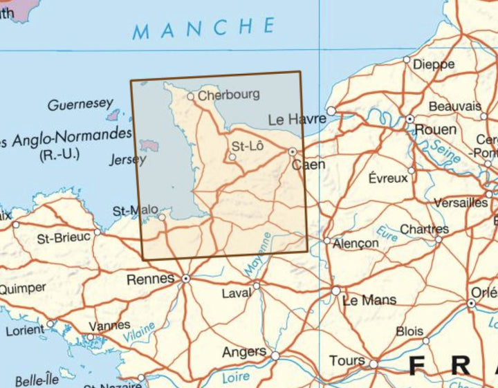 Carte départementale D50 - Manche | IGN carte pliée IGN 