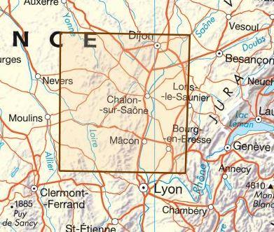 Carte départementale D71 - Saône-et-Loire | IGN carte pliée IGN 
