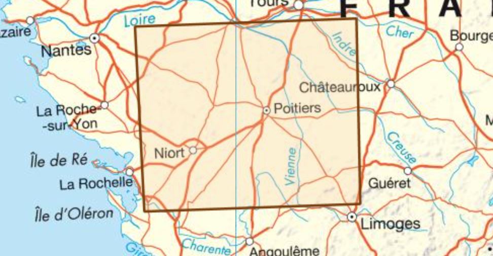 Carte départementale - Deux-Sèvres, Vienne | IGN carte pliée IGN 