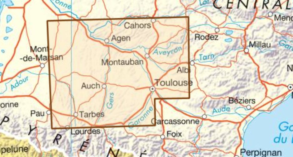 Carte départementale - Gers & Tarn-et-Garonne | IGN carte pliée IGN 