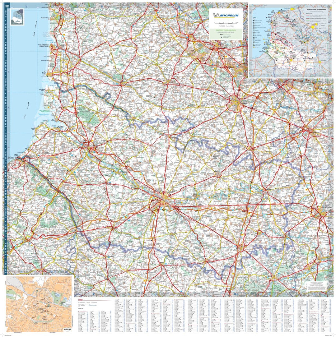 Carte départementale n° 301 - Pas-de-Calais & Somme | Michelin carte pliée Michelin 