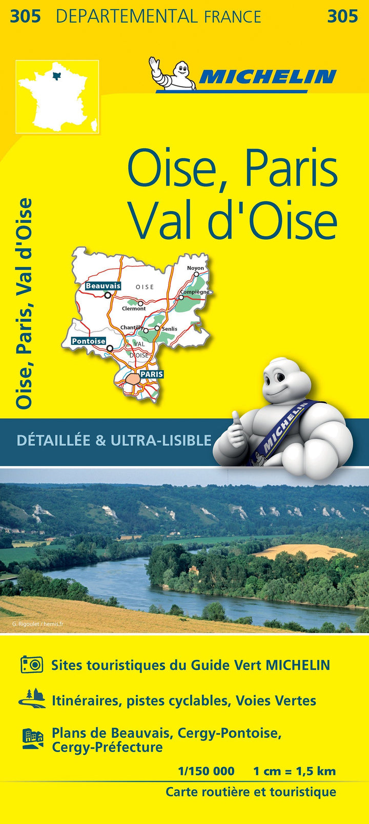 Carte départementale n° 305 - Oise, Paris, Val d'Oise | Michelin carte pliée Michelin 
