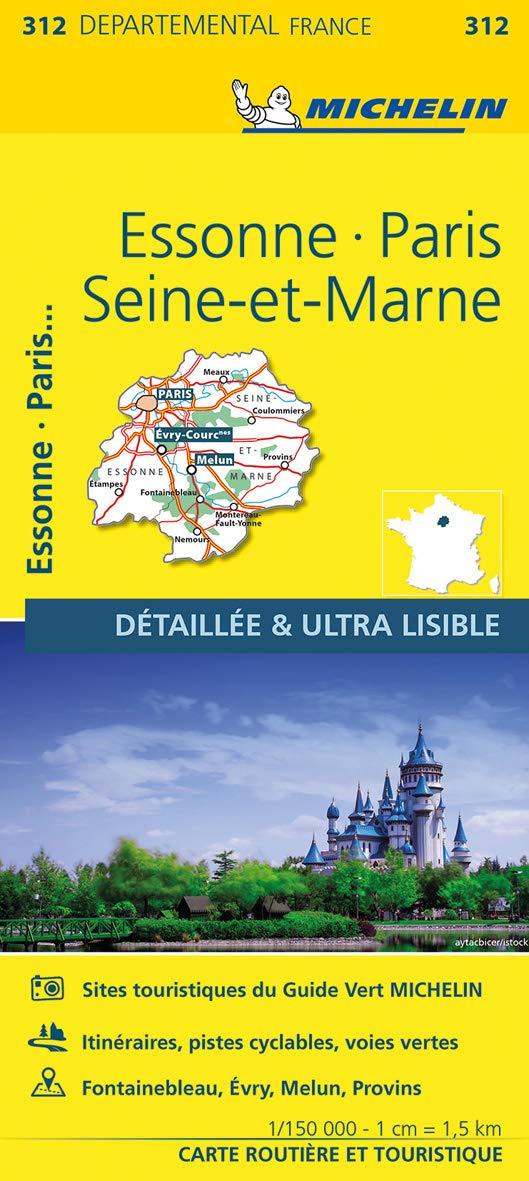 Carte départementale n° 312 - Essonne, Paris, Seine-et-Marne | Michelin carte pliée Michelin 