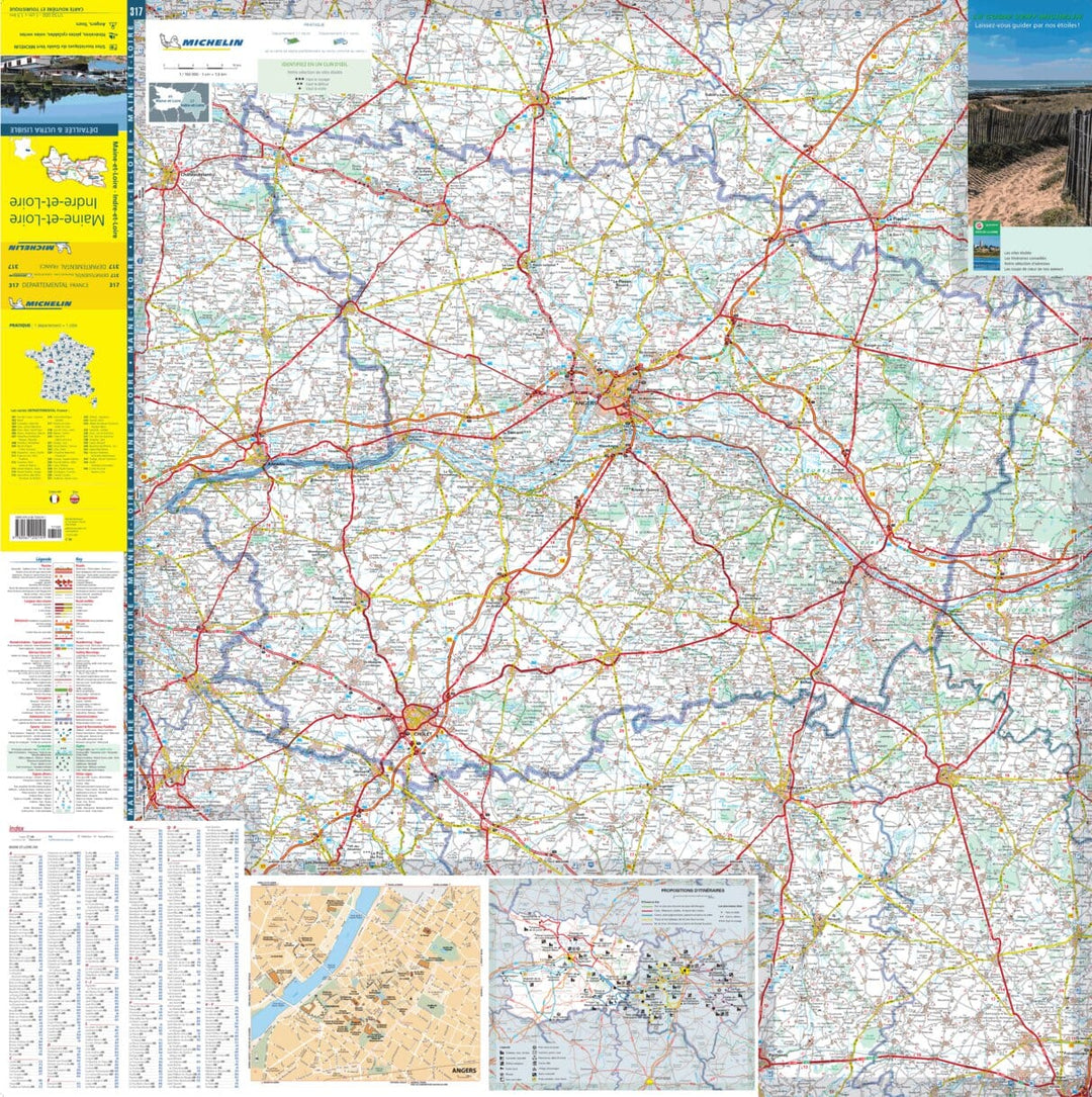 Carte départementale n° 317 - Indre-et-Loire & Maine-et-Loire | Michelin carte pliée Michelin 