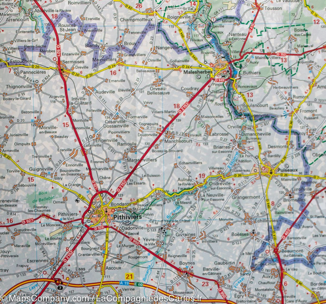 Carte départementale n° 318 - Loiret & Loir-et-Cher | Michelin carte pliée Michelin 